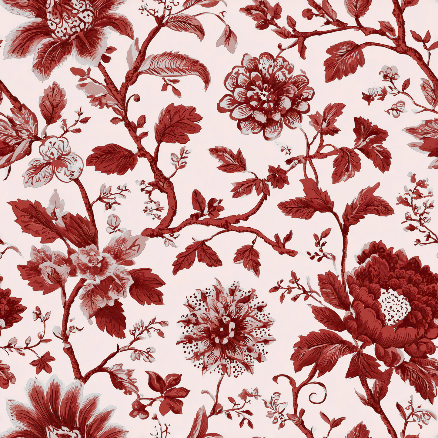 Chinoiserie Toile Garden Peel and Stick Wallpaper