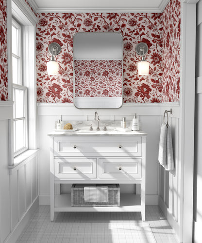 Chinoiserie Toile Garden Peel and Stick Wallpaper