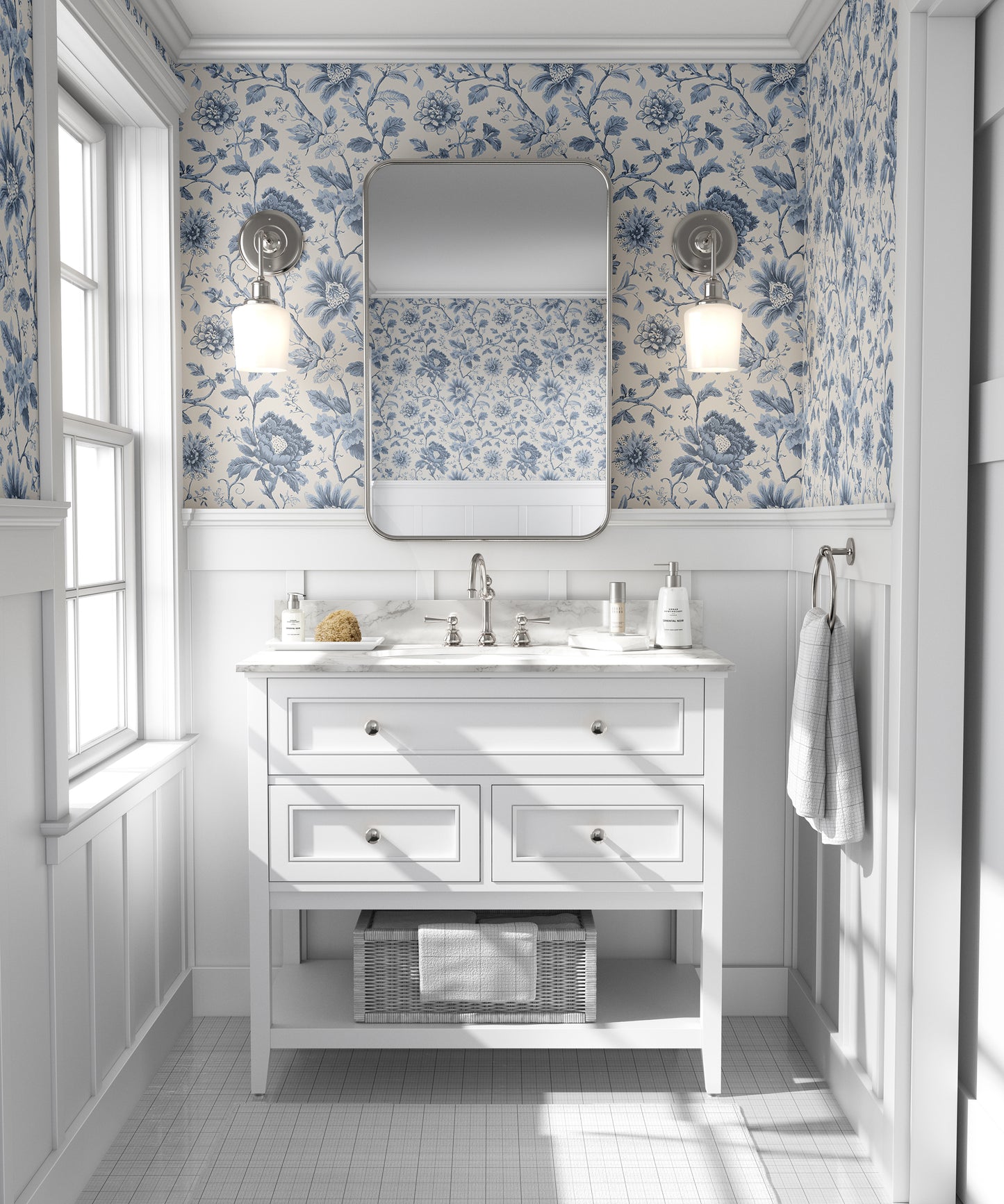 Chinoiserie Toile Garden Peel and Stick Wallpaper