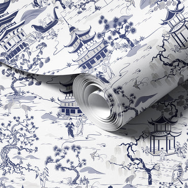 Chinoiserie Women White Wallpaper