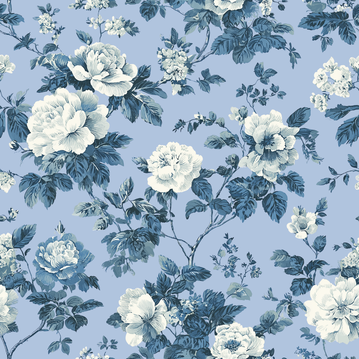 Classic Toile Garden Peel and Stick Wallpaper
