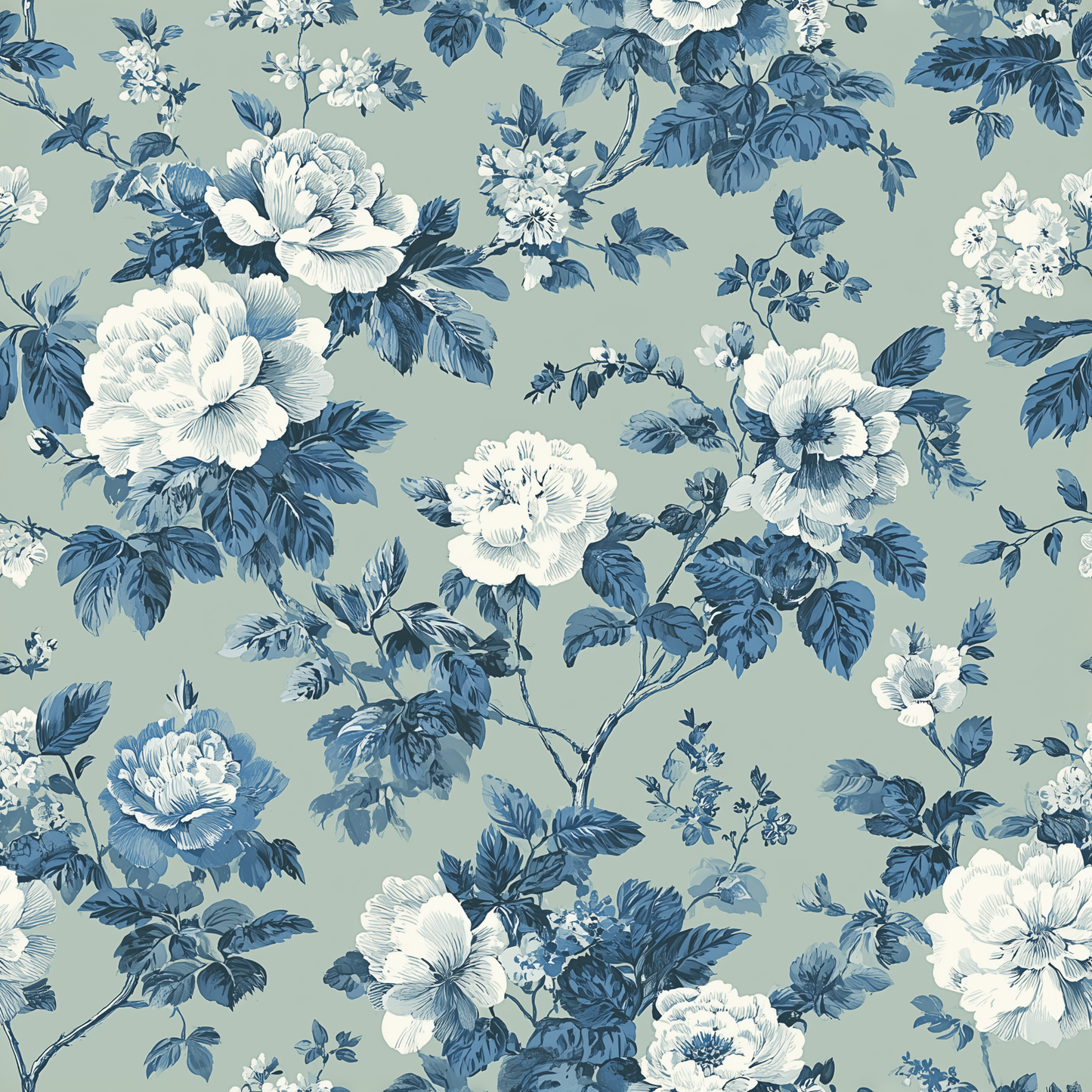 Classic Toile Garden Peel and Stick Wallpaper