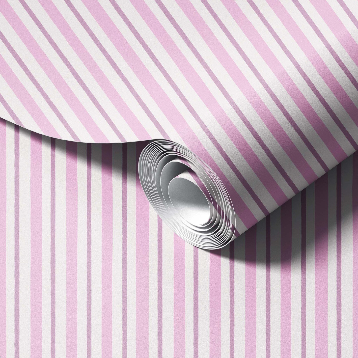 Classic Stripes Pink peel and stick wallpaper room mockup