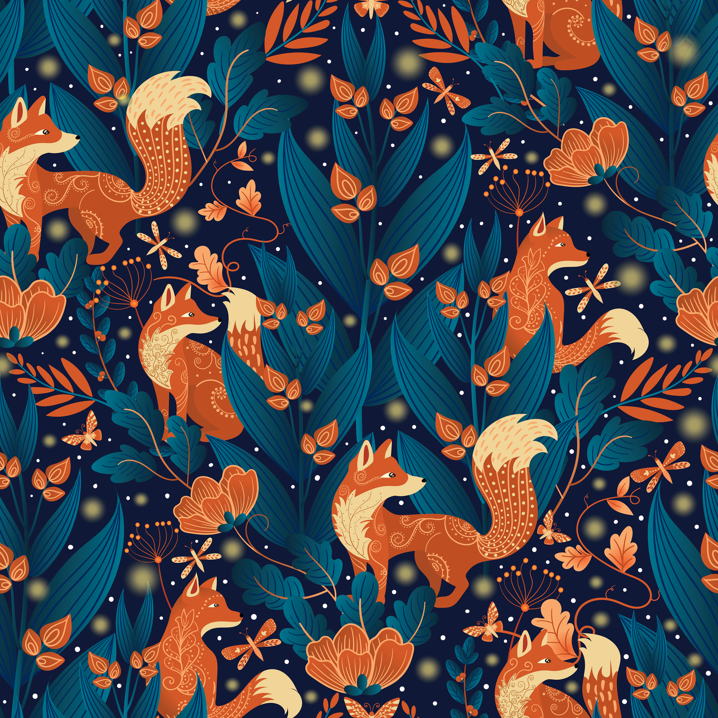 Hidden Whimsical Fox Wallpaper