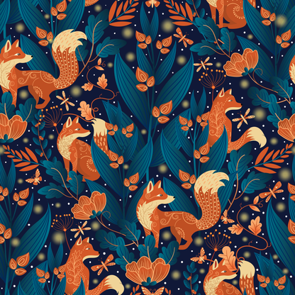 Hidden Whimsical Fox Wallpaper