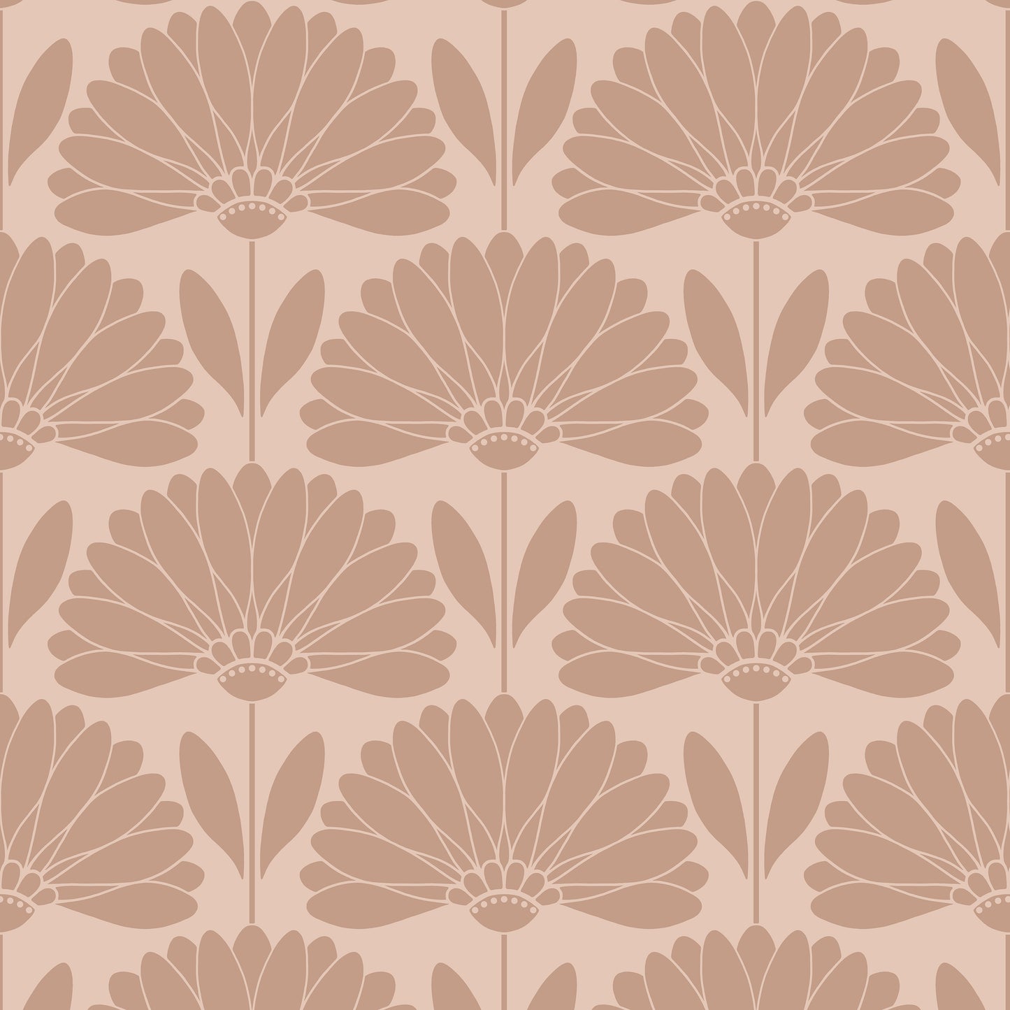 Pattern of stylized flowers on a beige background