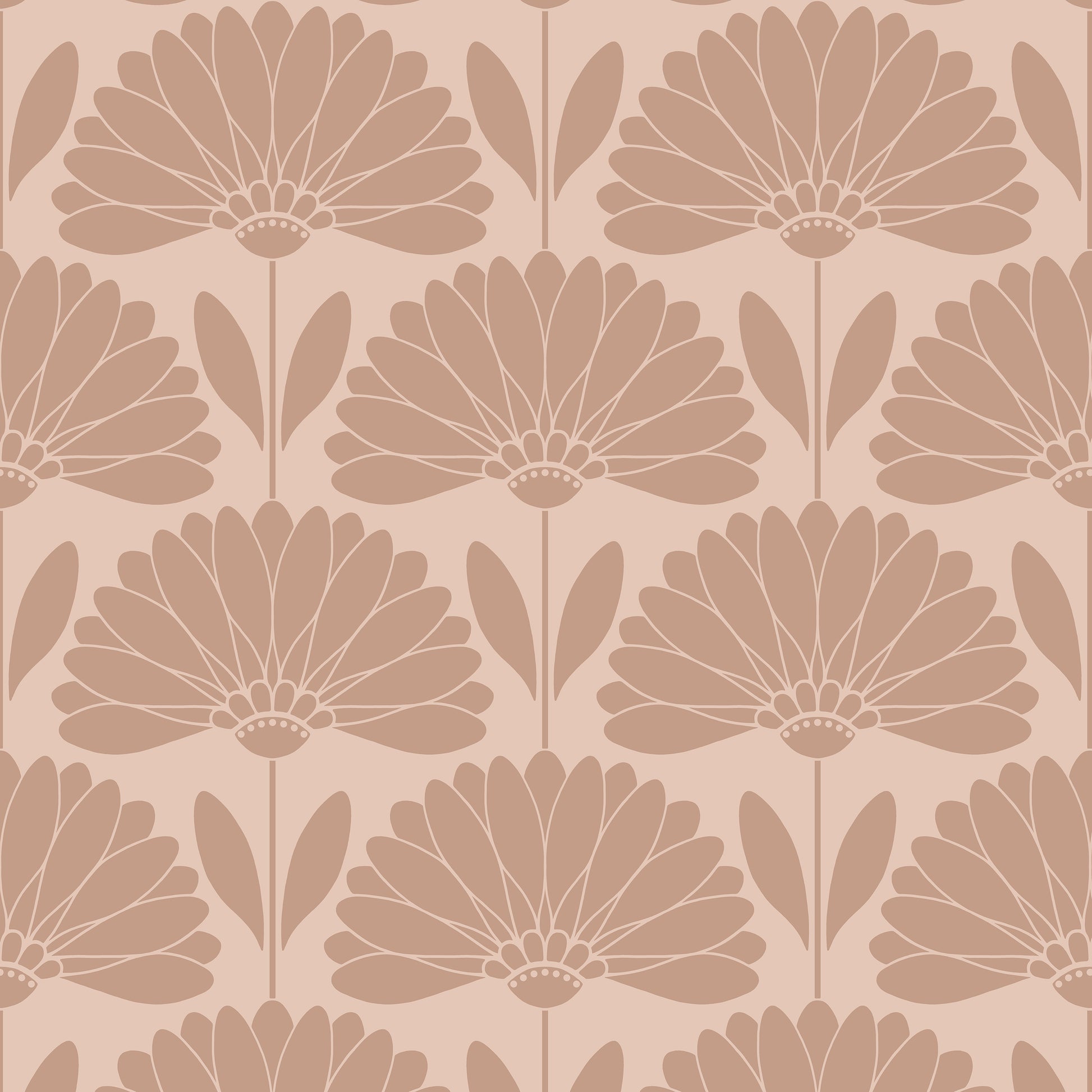 Pattern of stylized flowers on a beige background