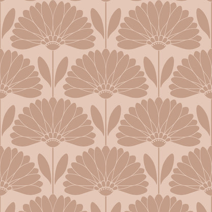 Pattern of stylized flowers on a beige background
