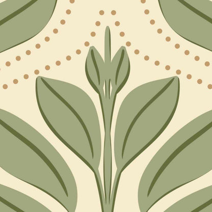 Deco Canopy Peel and Stick Wallpaper - Art Deco, Botanical, Elegant