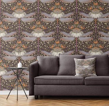 Dragonfly and Cornflower Wallpaper