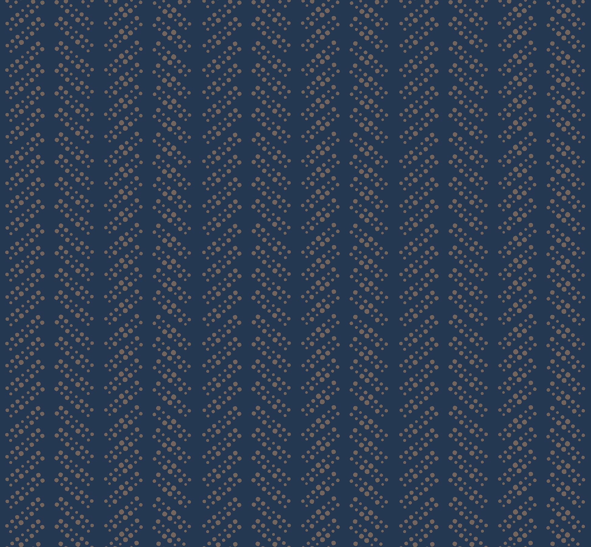 Bubble Dot Herringbone Blue and Gold peel and stick wallpaper pattern detail