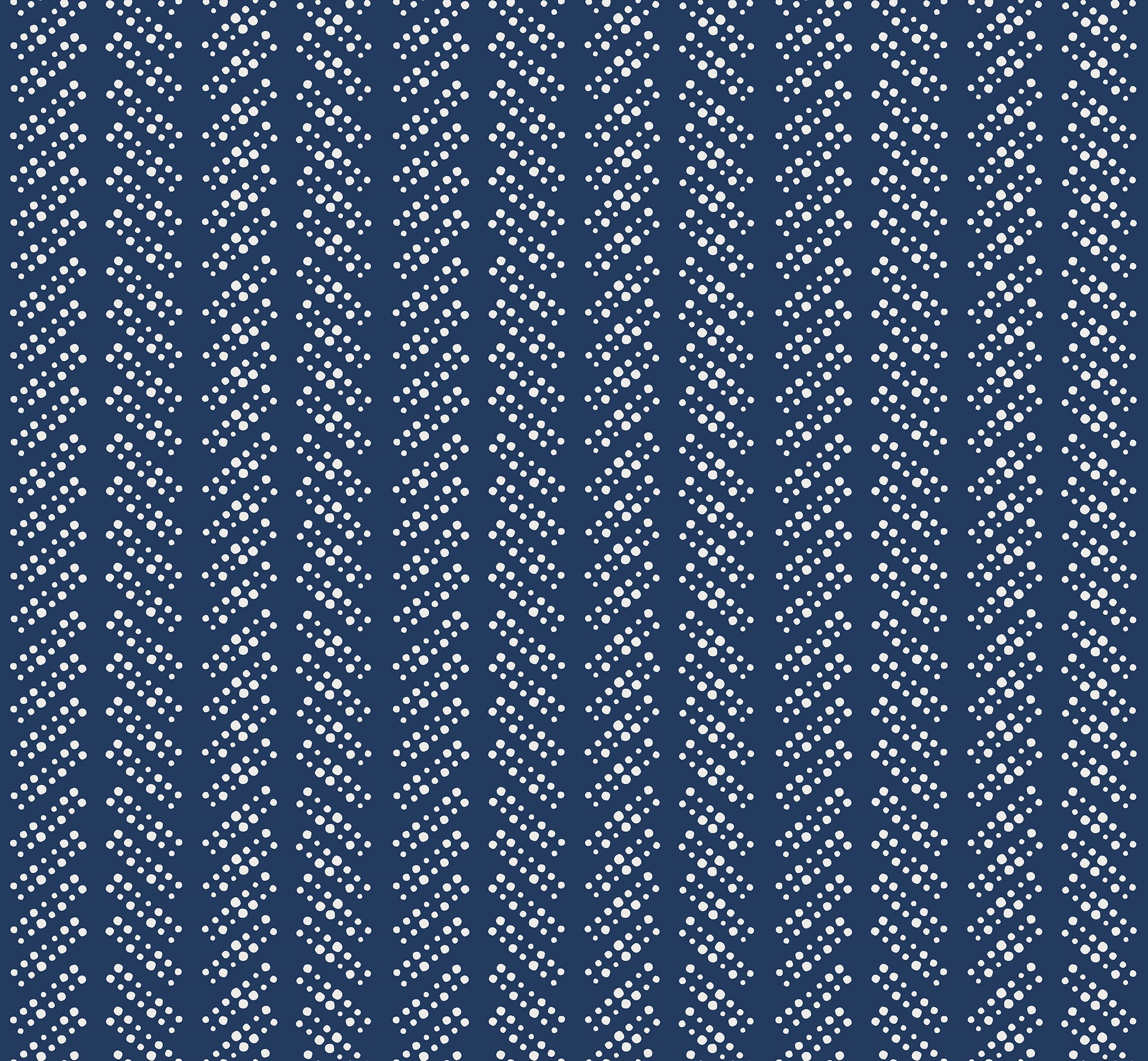 Bubble Dot Herringbone Blue and White peel and stick wallpaper pattern detail