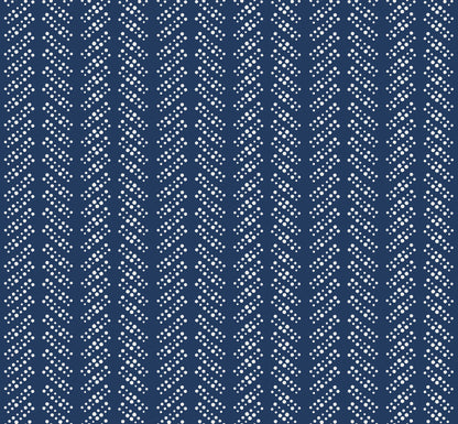 Bubble Dot Herringbone Blue and White peel and stick wallpaper pattern detail