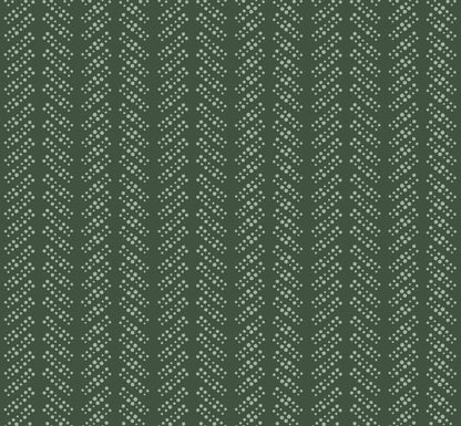 Bubble Dot Herringbone Kelly Green peel and stick wallpaper pattern detail