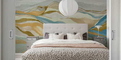Earth Tone Mountain Ridges Peel and Stick Wall Mural - Desert, Neutral, Mural