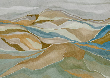 Earth Tone Mountain Ridges Peel and Stick Wall Mural - Desert, Neutral, Mural