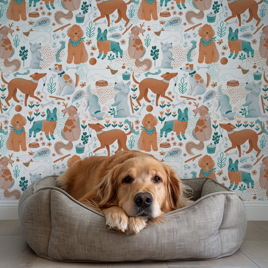 Dogs Pattern Wallpaper