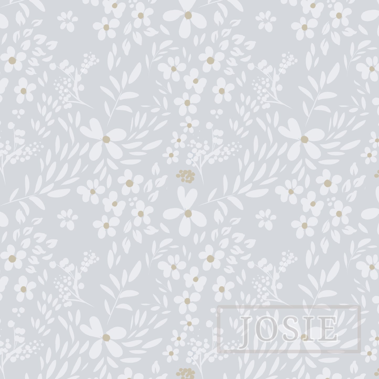 Floral pattern with 'Lisie' branding on a light gray background