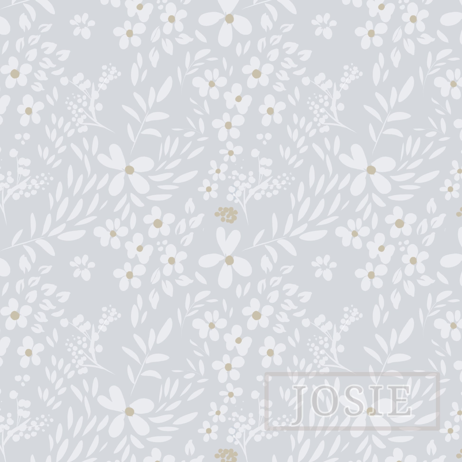 Floral pattern with 'Lisie' branding on a light gray background