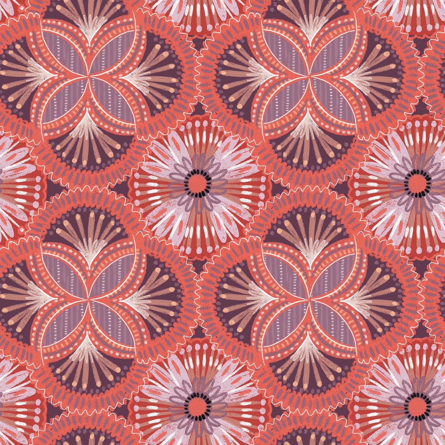 Eclectic Rosette Wallpaper