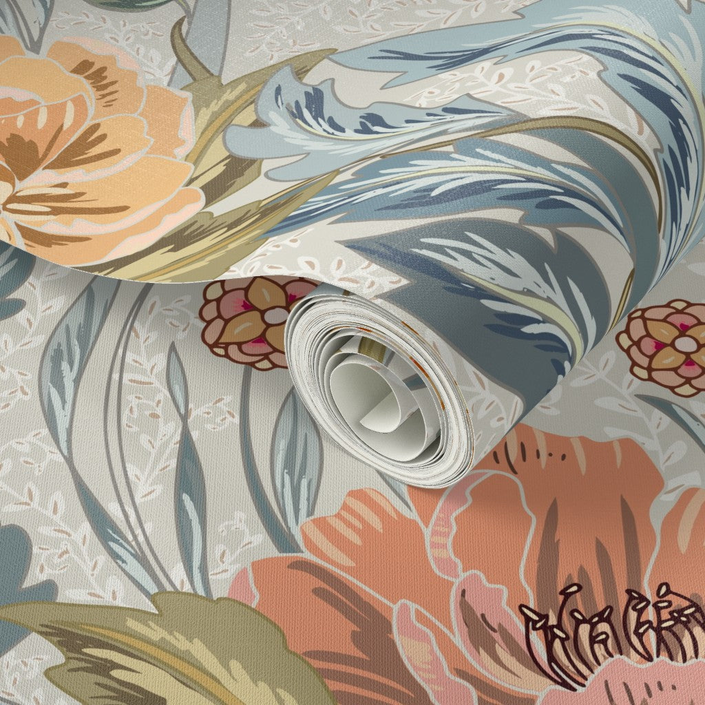 Floral Heritage Morris Antique peel and stick wallpaper pattern swatch