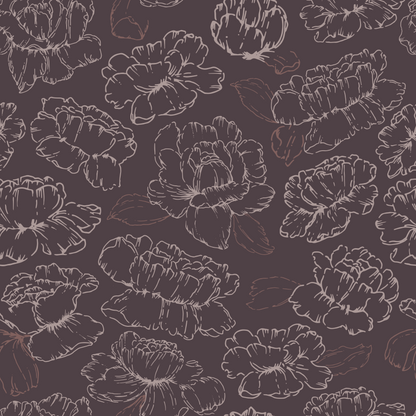 Floral in Aubergine Wallpaper