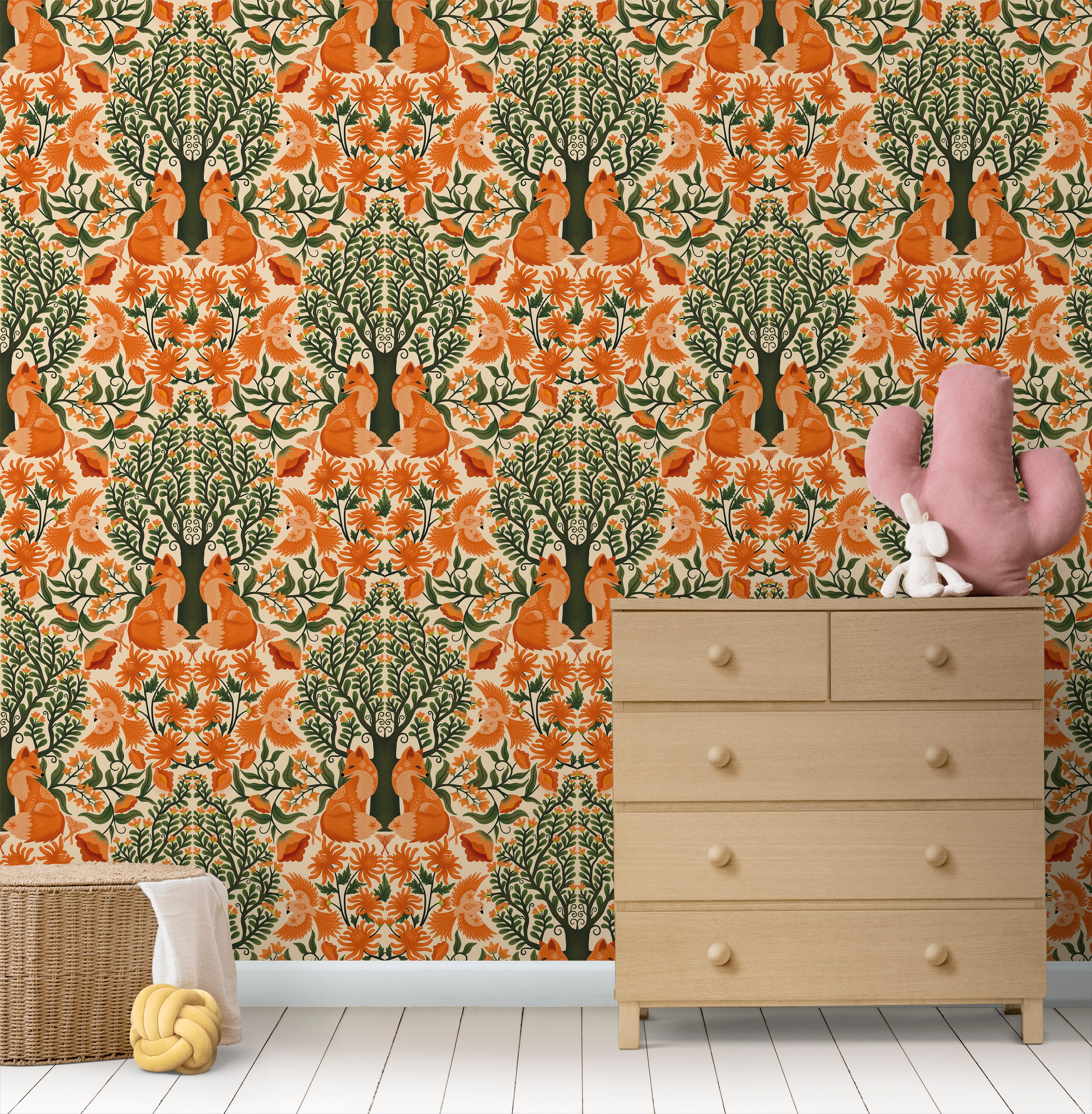 Foxes Day Forest Wallpaper.