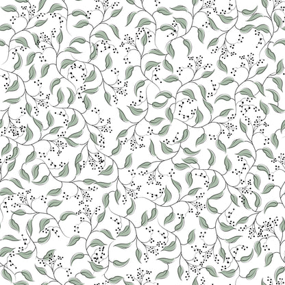 Fresh Buds White Wallpaper