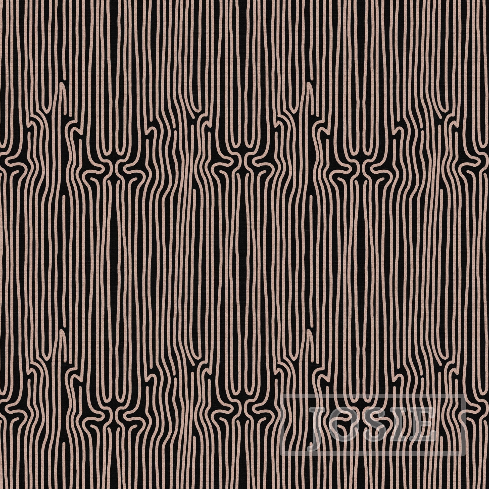 Grunge Line Brown and Black peel and stick wallpaper pattern swatch
