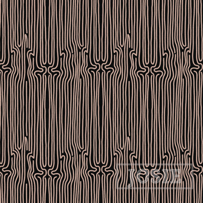 Grunge Line Brown and Black peel and stick wallpaper pattern swatch
