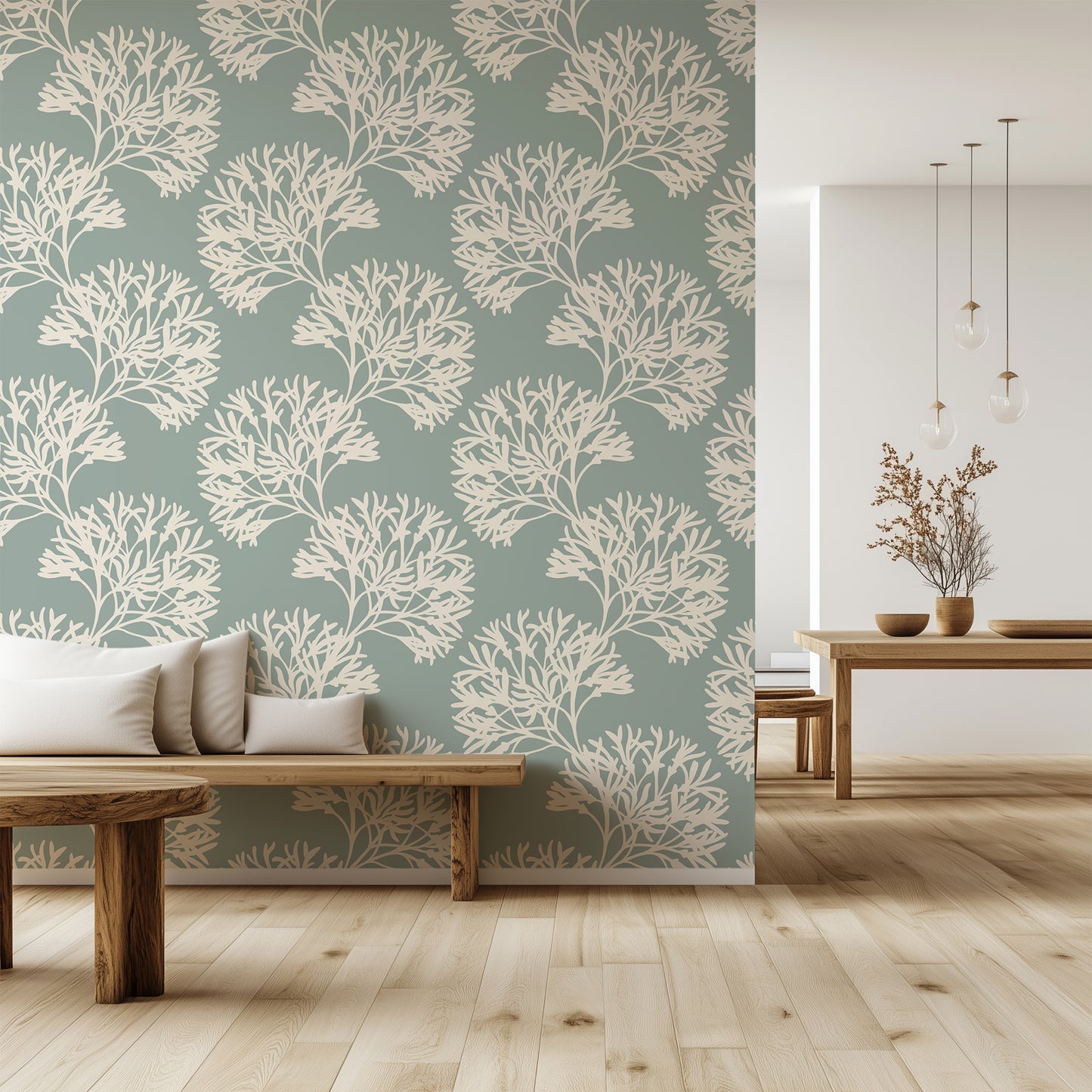 Gentle Swing peel and stick wallpaper room mockup