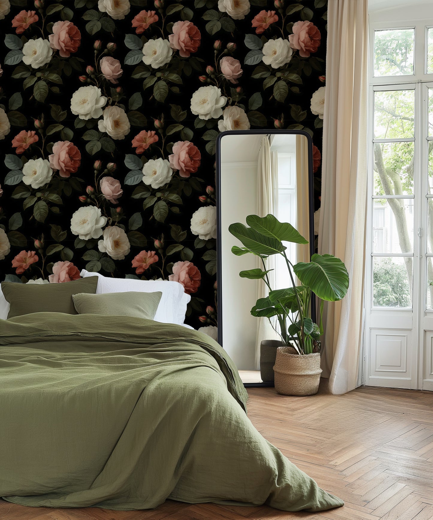 Gothic Midnight Bloom Peel and Stick Wallpaper