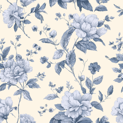 Grandmillennial Noir Botanical Peel and Stick Wallpaper Sample