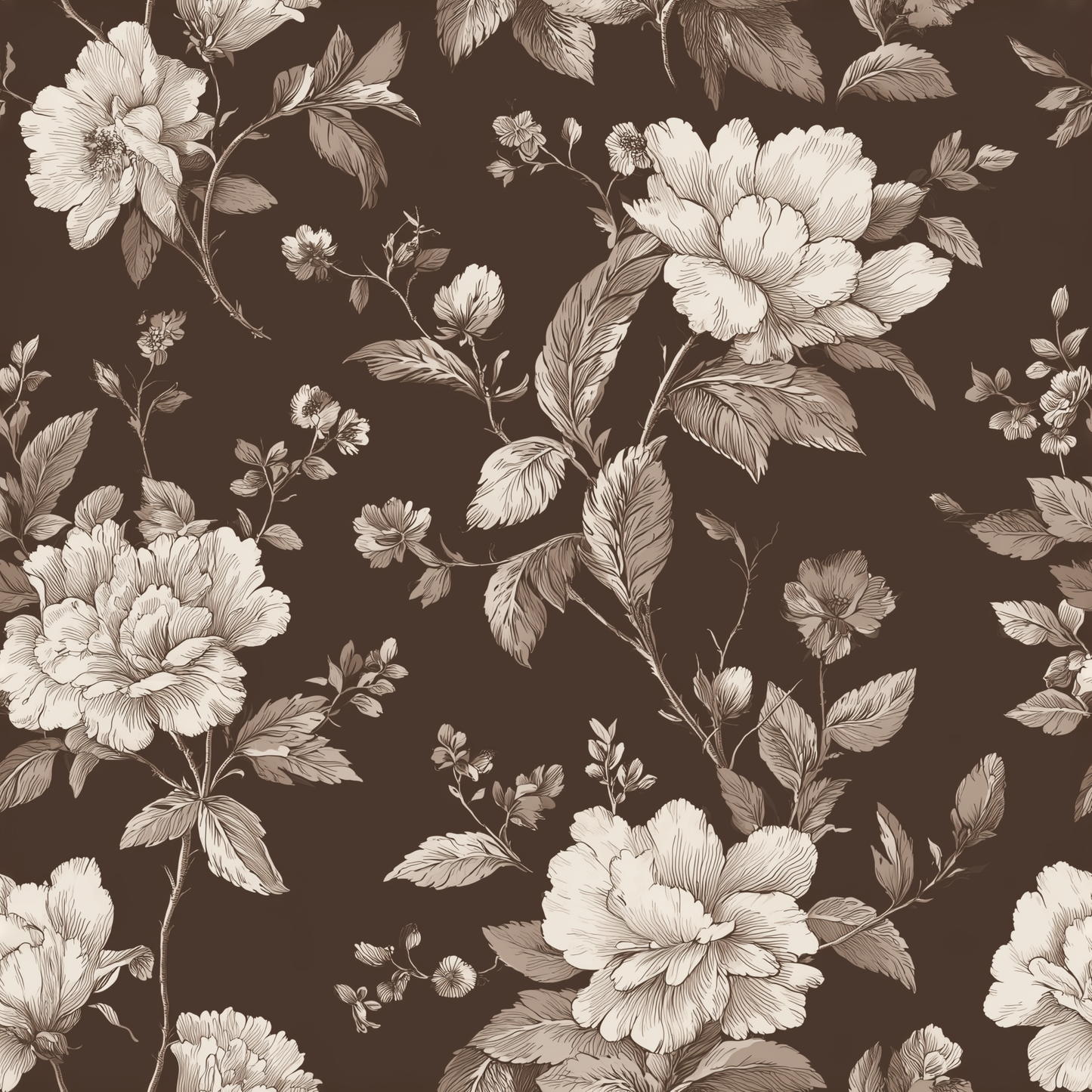 Grandmillennial Noir Botanical Peel and Stick Wallpaper Sample