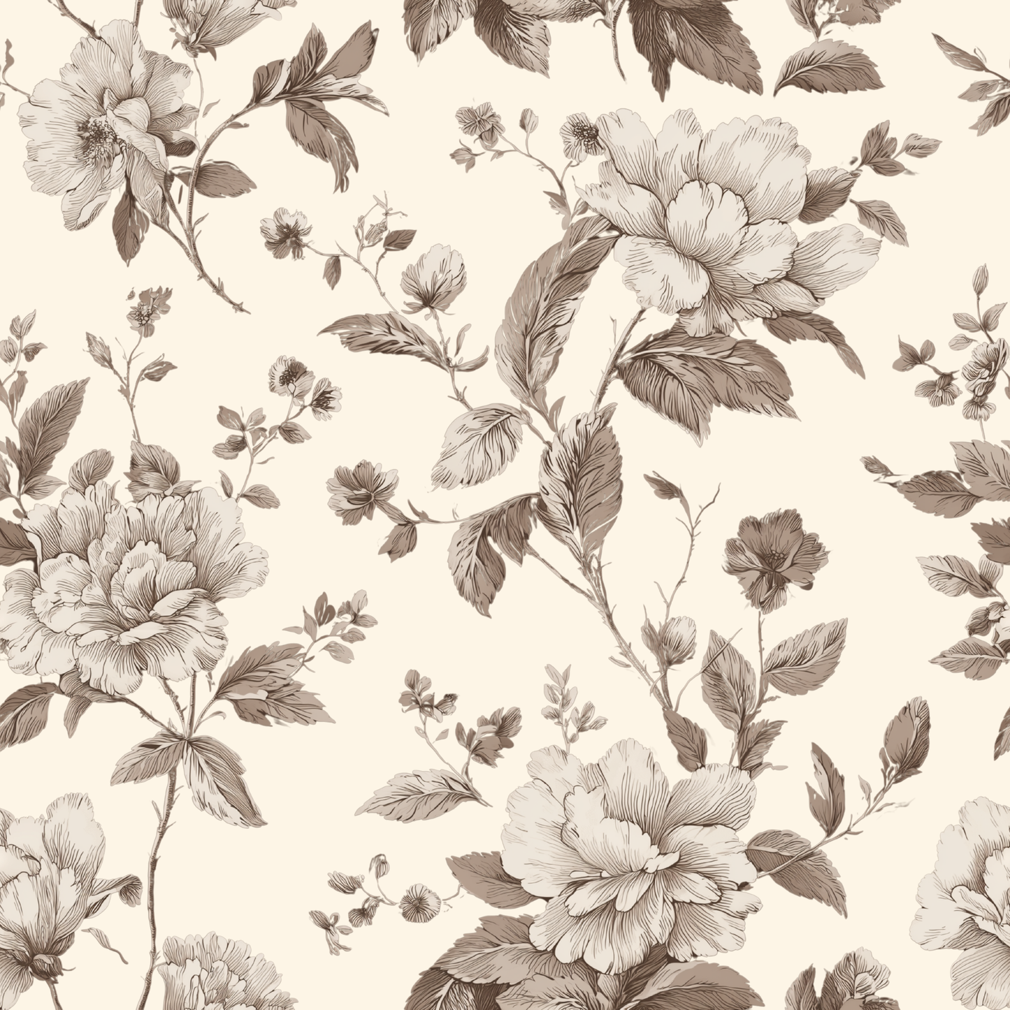 Grandmillennial Noir Botanical Peel and Stick Wallpaper Sample
