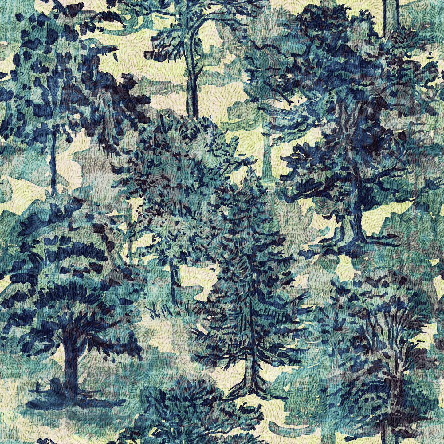 Green Forest Tree Scape Wallpaper
