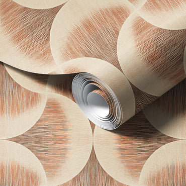 Groovy Warm Textured Art Deco Wallpaper