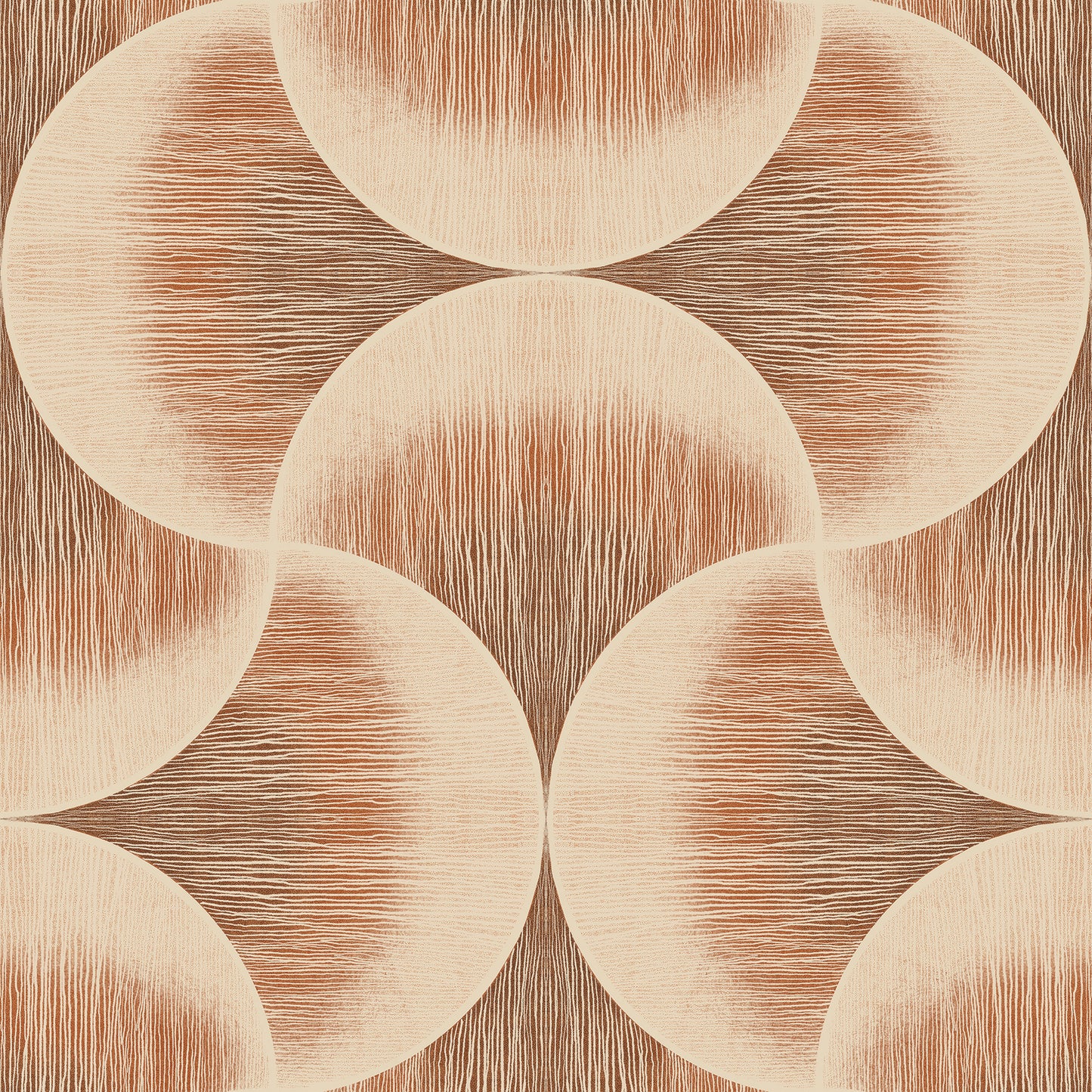 Groovy Warm Textured Art Deco Wallpaper