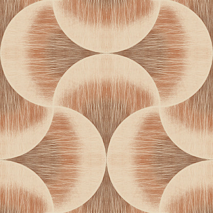 Groovy Warm Textured Art Deco Wallpaper