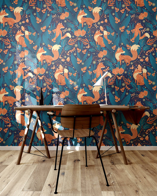 Hidden Whimsical Fox Wallpaper