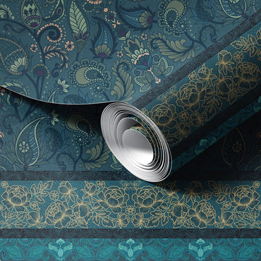 Indonesian Batik Paisley Wallpaper.