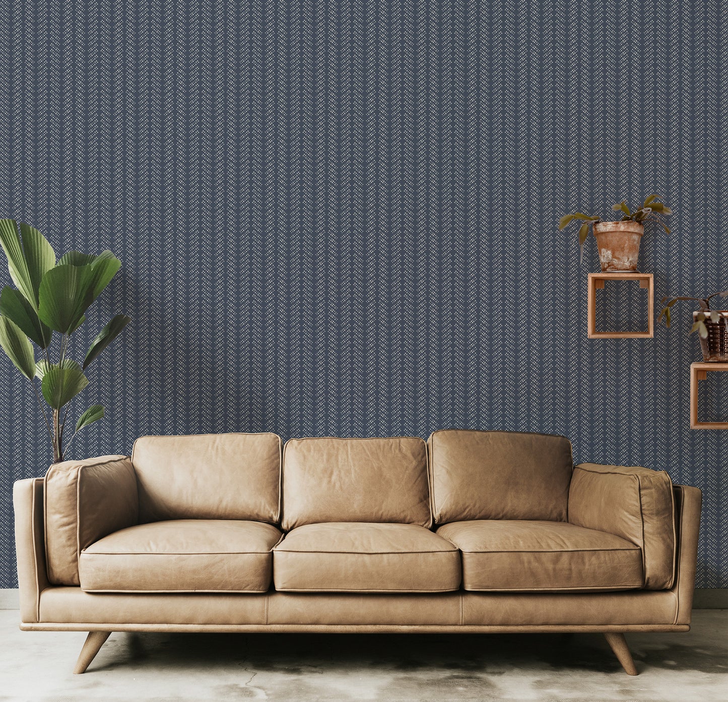 Bubble Dot Herringbone Wallpaper
