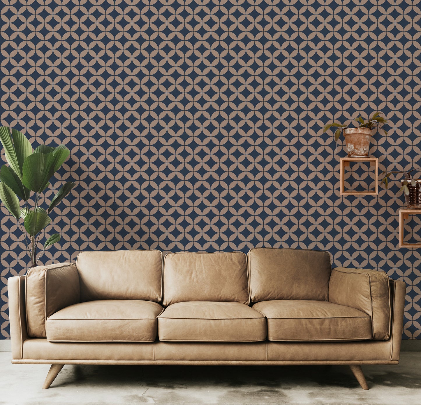 Midcentury Circle Blocks Wallpaper.