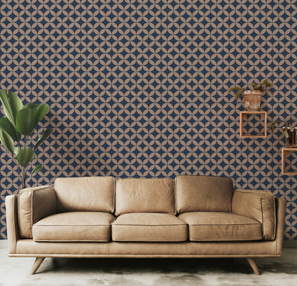 Midcentury Circle Blocks Wallpaper.
