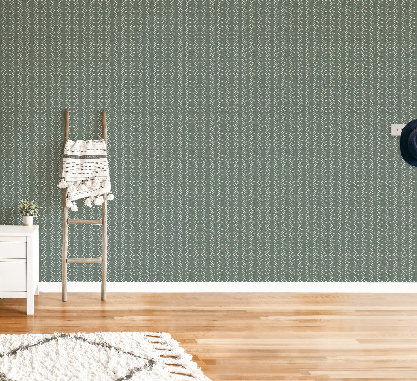 Bubble Dot Herringbone Wallpaper