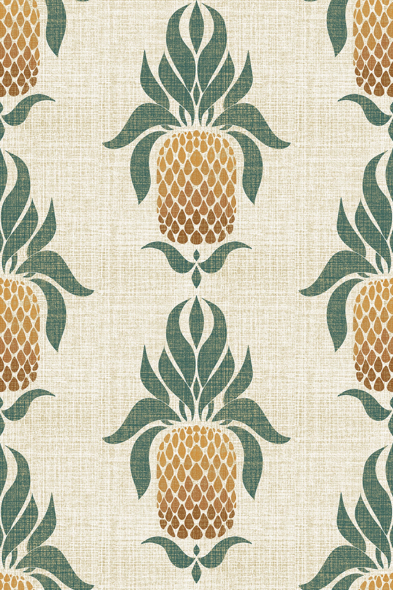 Vintage Vacation Pineapples Wallpaper