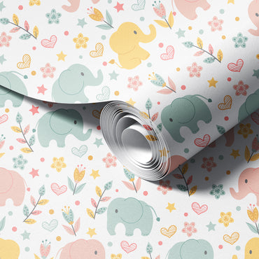Jungle Joy Adorable Elephant Wallpaper.