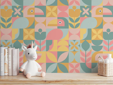 Jungle Joy Adorable Geometric Wallpaper