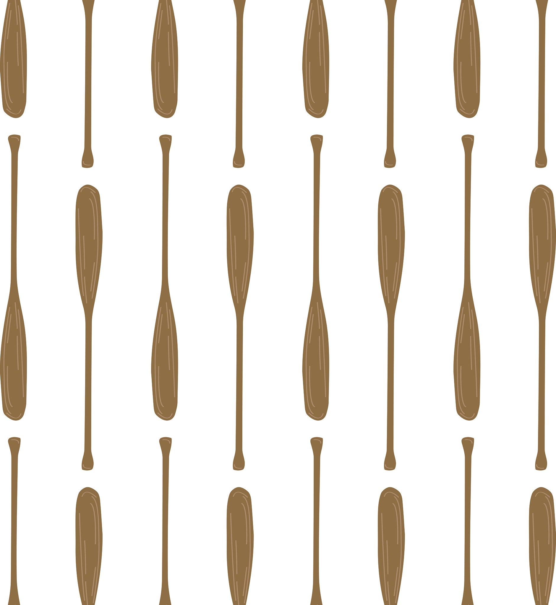 Pattern of wooden oars on a white background