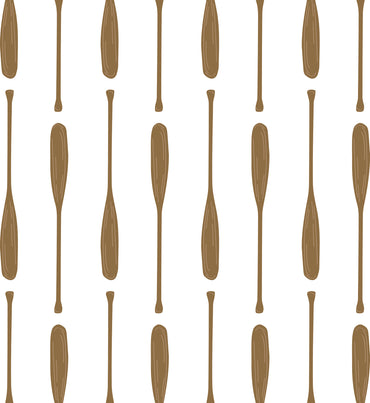 Pattern of wooden oars on a white background